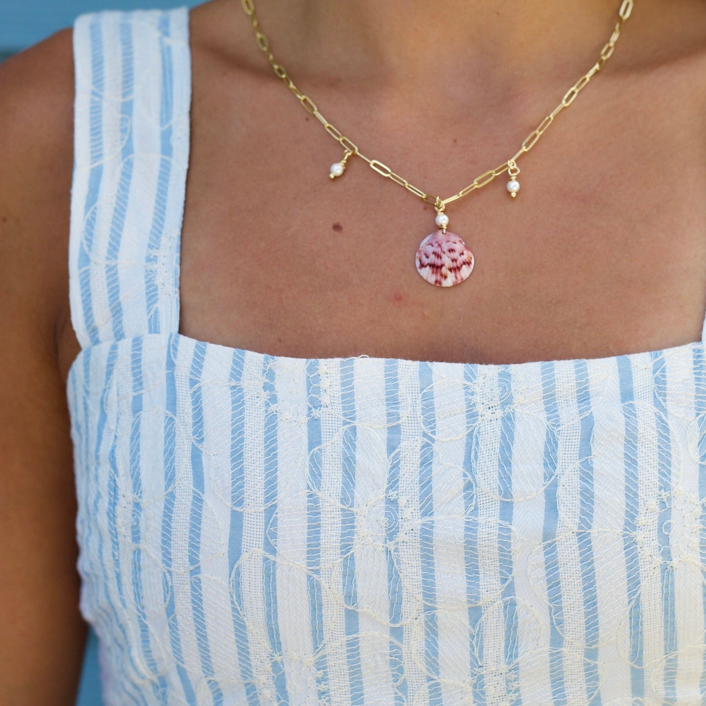 Gold Filled Mini Paperclip Charm Necklace