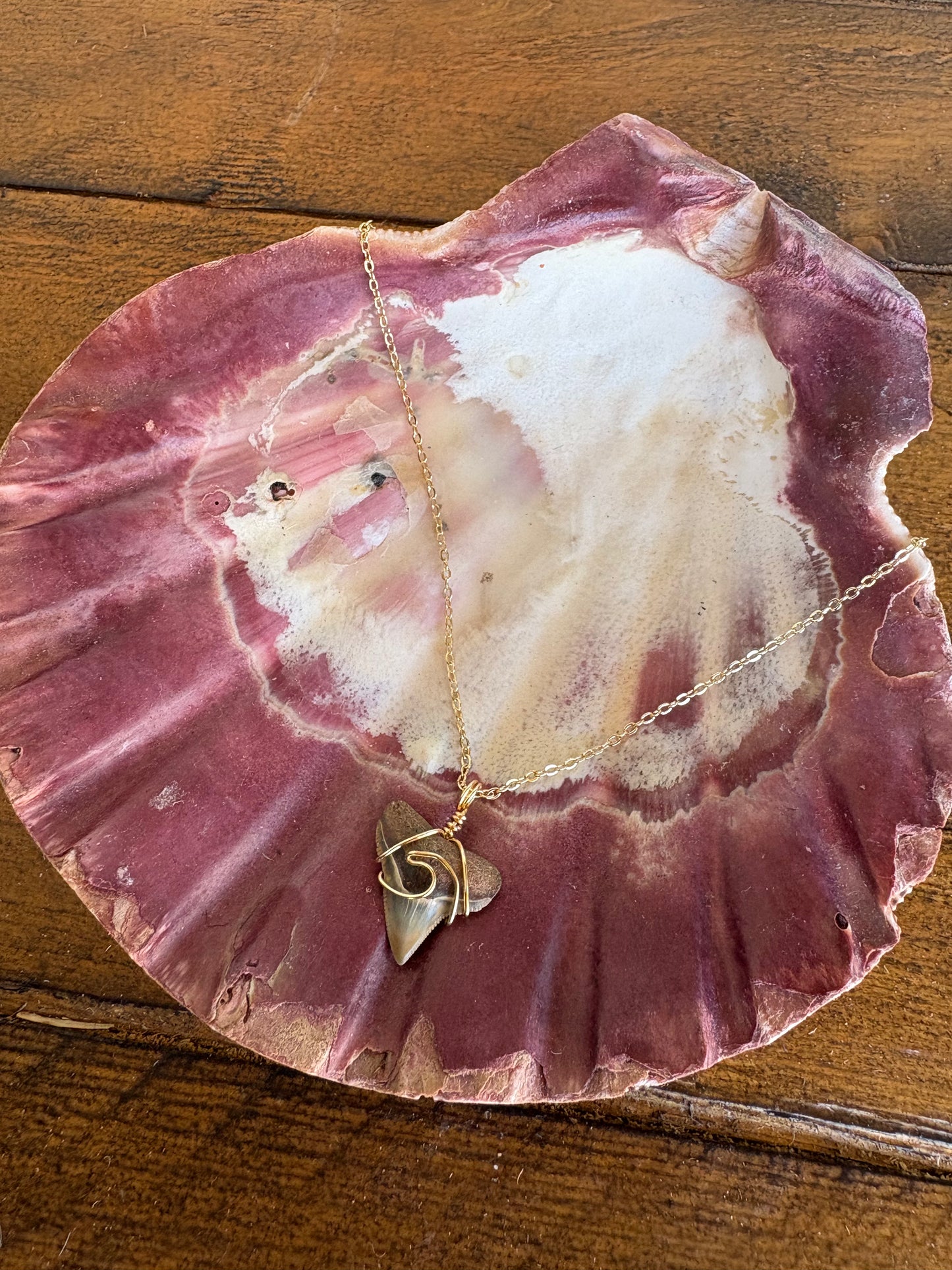 Gold Shark Tooth wave Necklace